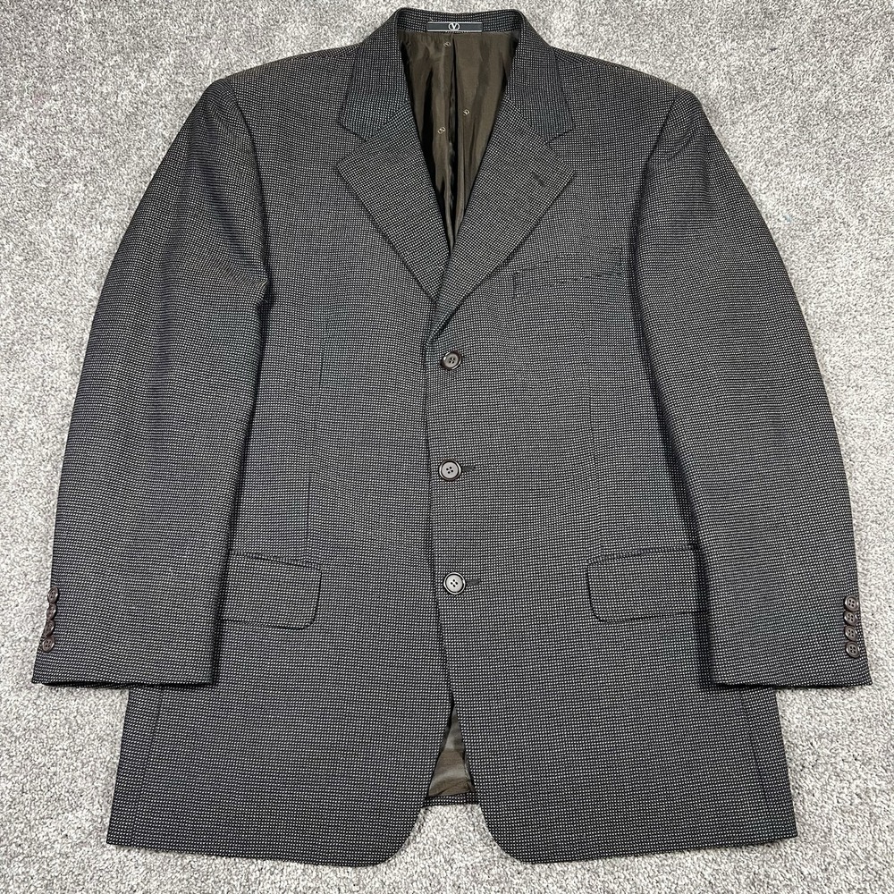 Vintage Valentino Uomo Wool Sport Coat Blazer Saks Fifth Avenue Italy Size 42L